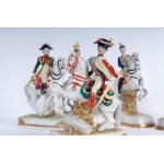 Lot of five polychrome porcelains mid-20th century