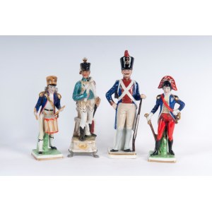 Lot of four polychrome porcelains mid-20th century