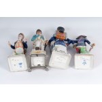 Lot of four polychrome porcelains mid-20th century