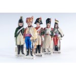 Lot of five polychrome porcelains mid-20th century