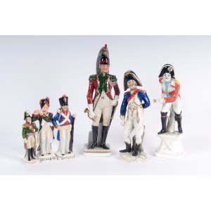 Lot of six polychrome porcelains mid-20th century