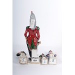 Lot of six polychrome porcelains mid-20th century