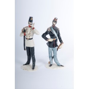 Lot of two polychrome porcelains mid-20th century