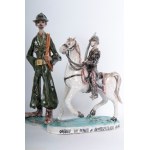 Lot of three polychrome ceramics mid-20th century