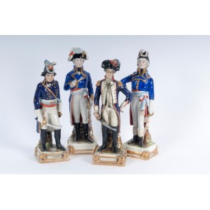 Lot of four polychrome porcelains mid-20th century