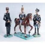 Lot of three polychrome ceramics second half of the 20th century