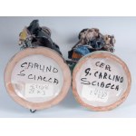 Lot of three polychrome ceramics second half of the 20th century