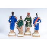 Lot of four polychrome porcelains mid-20th century