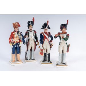 Lot of four polychrome porcelains mid-20th century