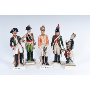 Lot of five polychrome porcelains mid-20th century