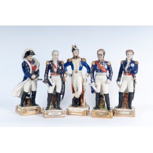 Lot of five polychrome porcelains mid-20th century