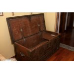 Wooden and leather trunk early 20th century