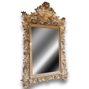 Console table with mirror in Louis XV style, Italy Italy, mid-19th century