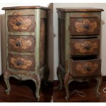 Pair of three-drawer bedside tables early 20th century