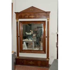 Rectangular walnut wood psyche Tuscany, first half of the 19th century