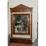 Rectangular walnut wood psyche Tuscany, first half of the 19th century