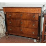 Rectangular veneered chest of drawers with four drawers Tuscany, first half of the 19th century