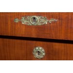 Rectangular veneered chest of drawers with four drawers Tuscany, early 20th century