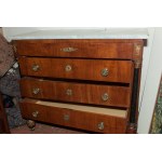 Rectangular veneered chest of drawers with four drawers Tuscany, early 20th century