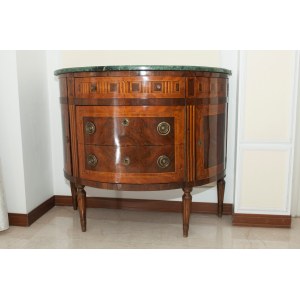 Directoire style half-lune chest of drawers late 19th century