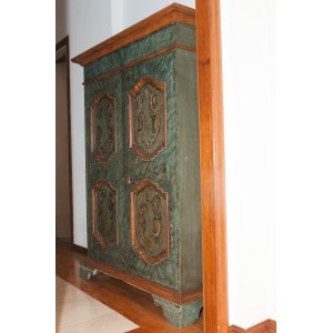 Green lacquered wooden sideboard late 19th - early 20th century