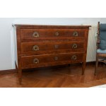 Three-drawer walnut chest of drawers 19th century