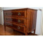 Three-drawer walnut chest of drawers 19th century
