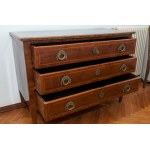 Three-drawer walnut chest of drawers 19th century