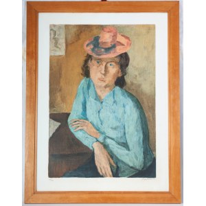 LUIGI MONTANARINI (Firenze, 1906 - Roma, 1998) Woman with hat, multiple on paper