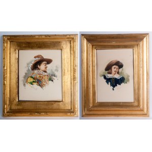 Lot of two male busts first half of the 20th century