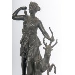 Diana with deer, bronze sculpture late 19th - early 20th century