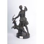 Diana with deer, bronze sculpture late 19th - early 20th century