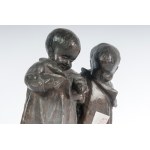 ARISTIDE PETRILLI (1868 - 1907) Couple of children, bronze sculpture