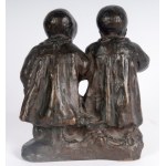ARISTIDE PETRILLI (1868 - 1907) Couple of children, bronze sculpture