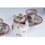 White porcelain coffee tea set with floral decoration