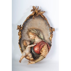 Madonna and Child in polychrome porcelain 1960s