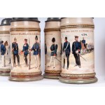 Reservist's Stein, lot of six first quarter of the 20th century