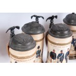 Reservist's Stein, lot of six first quarter of the 20th century