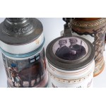 Reservist's mug, lot of five late 19th - early 20th century