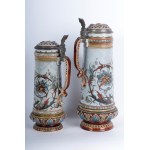 Lot of two beer mugs (Mettlach) late 19th century early 20th century