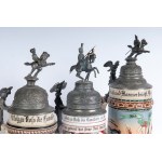 Reservist's mug, lot of five first half of the 20th century