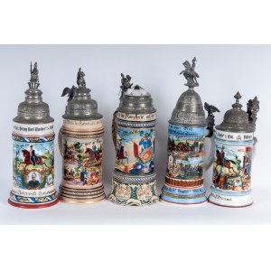 Reservist's mug, lot of five first quarter of the 20th century