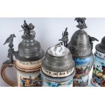 Reservist's mug, lot of five first quarter of the 20th century