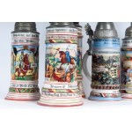 Reservist's mug, lot of five first quarter of the 20th century