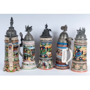 Reservist's mug, lot of five first quarter of the 20th century