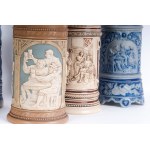 Lot of five beer mugs first quarter of the 20th century