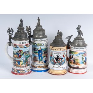 Boccale del riservista, lotto di quattro primo quarto del XX secolo