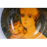 FRANCO GENTILINI (Faenza, 1909 - Roma, 1981) Polychrome ceramic pomp plate last quarter of the 20th century