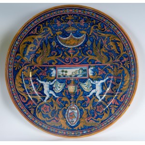 Pair of lustre ceramic pump plates 1930s