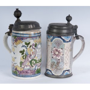 Lot of two beer mugs mid-18th century